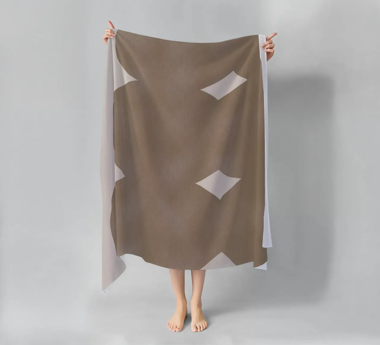 Marrone tenue minimalista telo mare da Little Dean