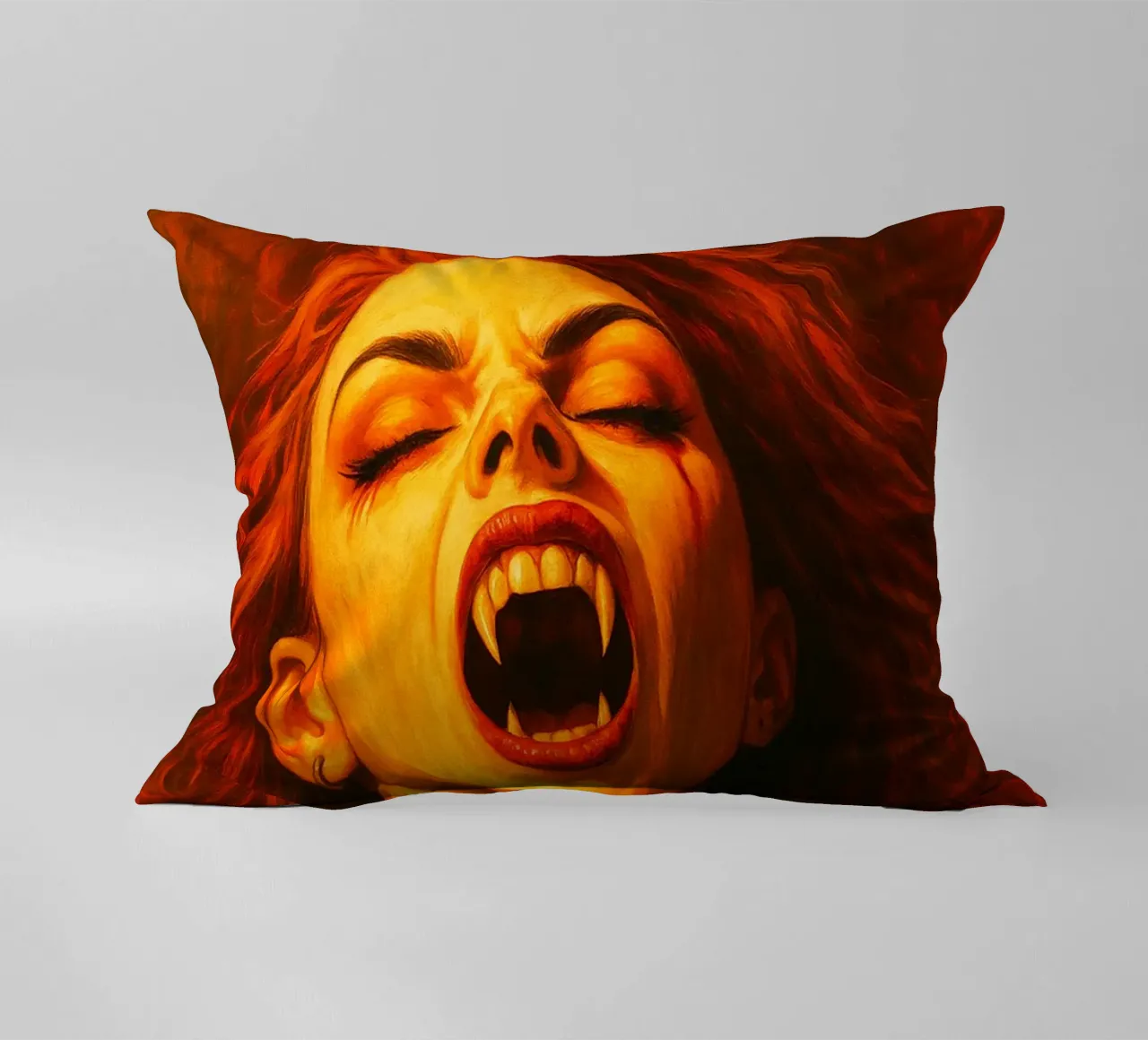 Female Vampire decorative cushion by Rawghenee