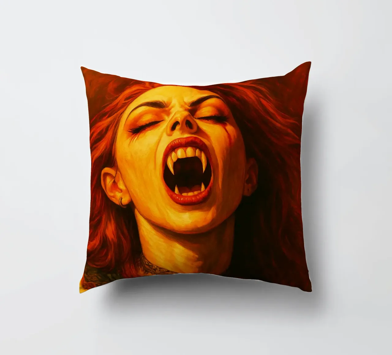Female Vampire decorative cushion by Rawghenee