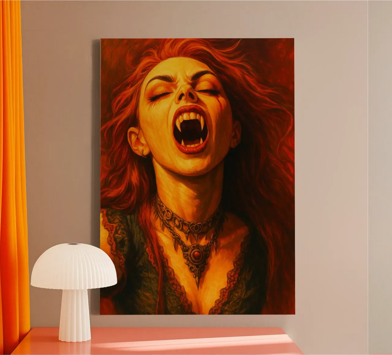 Female Vampire canvas with Floater frame by Rawghenee