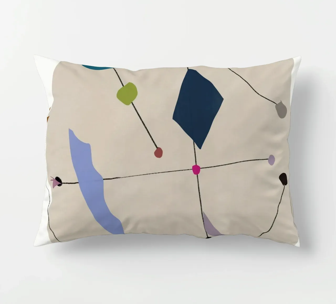 Interconnected shapes decorative cushion by Little Dean