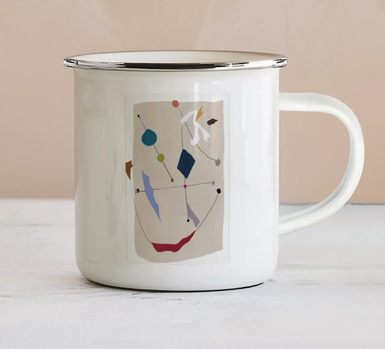 Zusammenhängende Formen Emaille Tasse von Little Dean