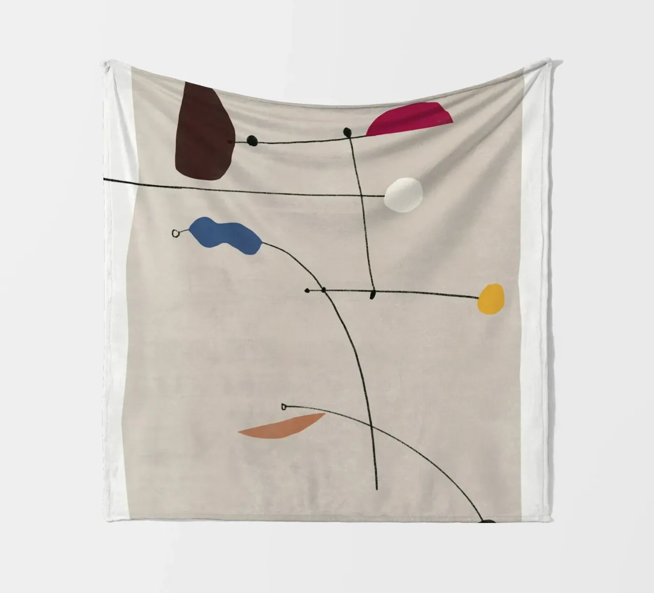 Interconnected shapes 02 fleece blanket by Little Dean