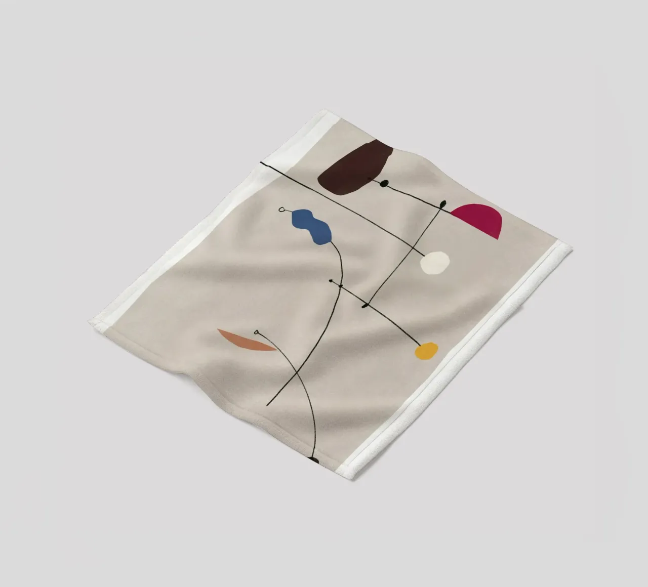 Interconnected shapes 02 fleece blanket by Little Dean