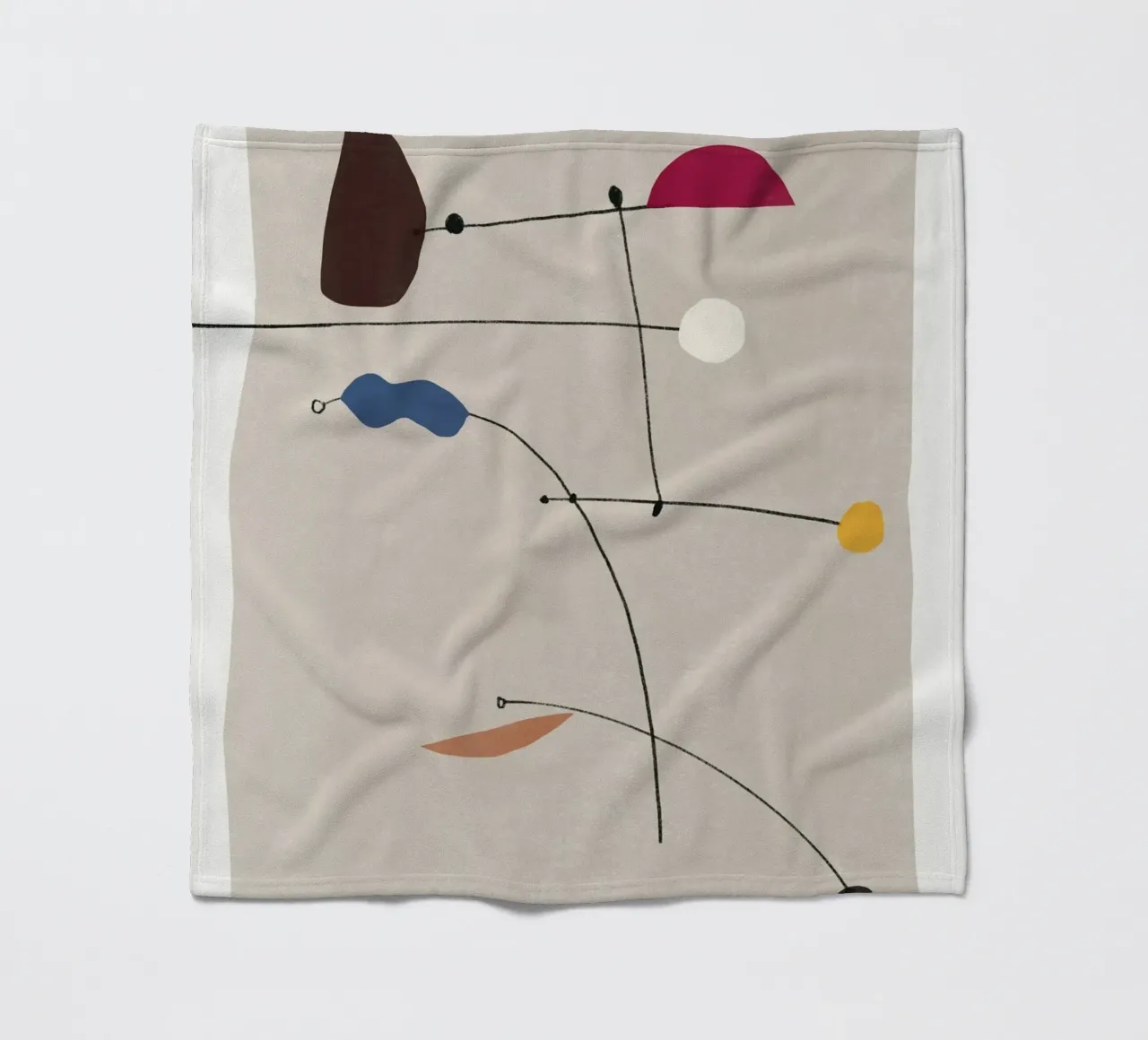 Interconnected shapes 02 fleece blanket by Little Dean