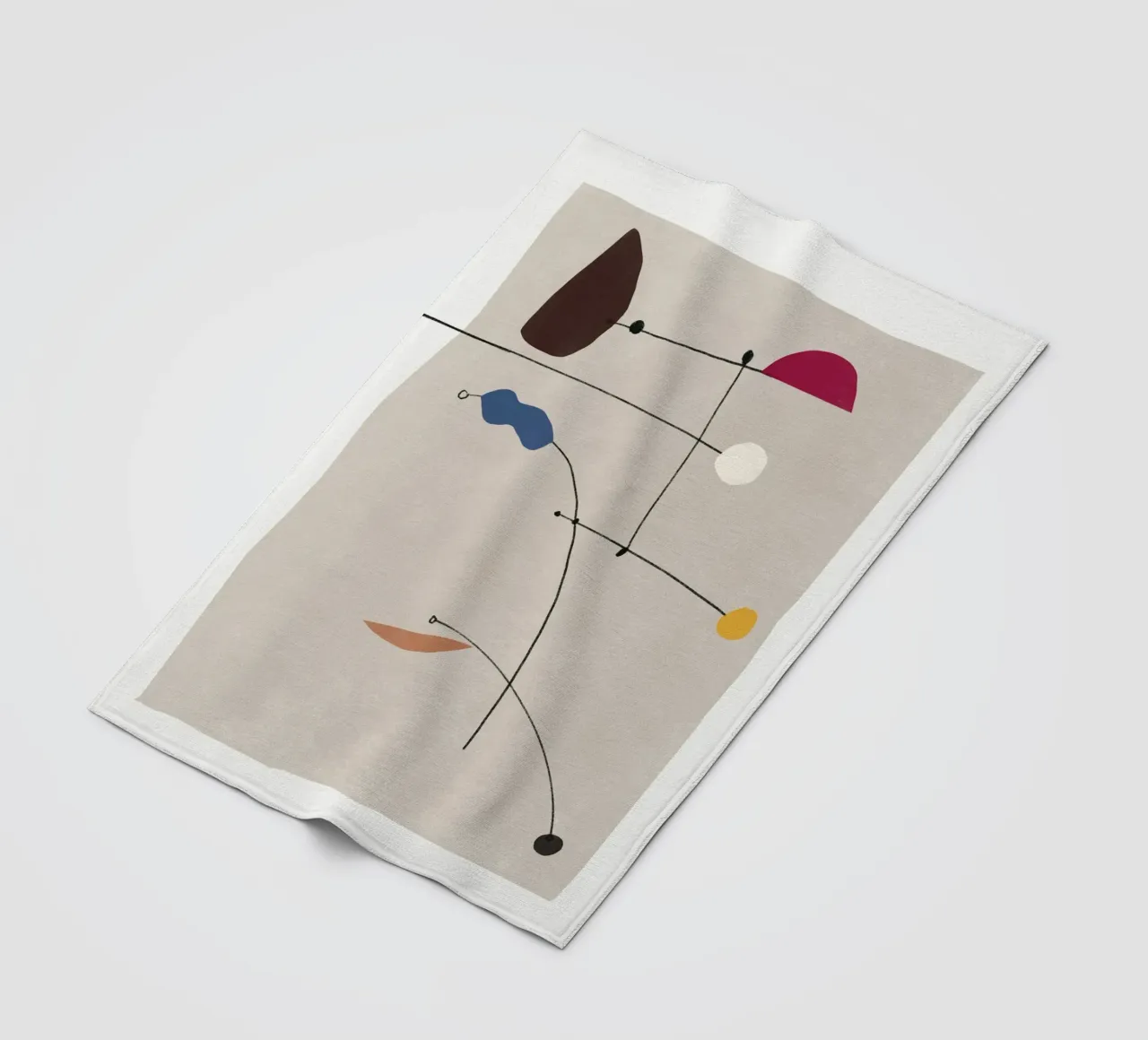 Interconnected shapes 02 fleece blanket by Little Dean