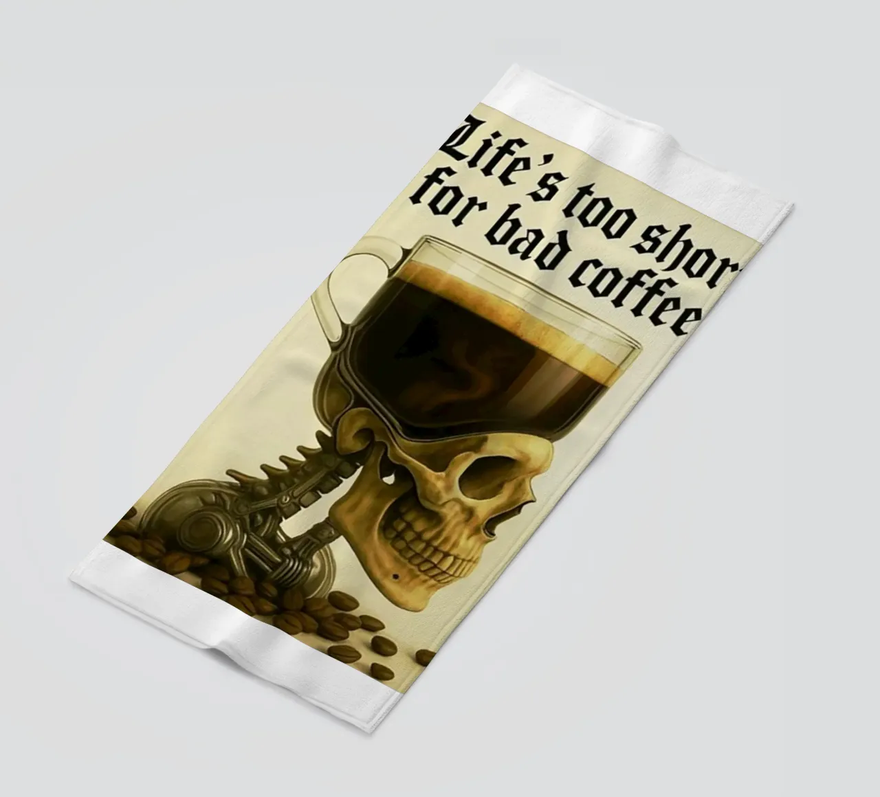 La vita è troppo breve per un caffè scadente telo mare da Rawghenee