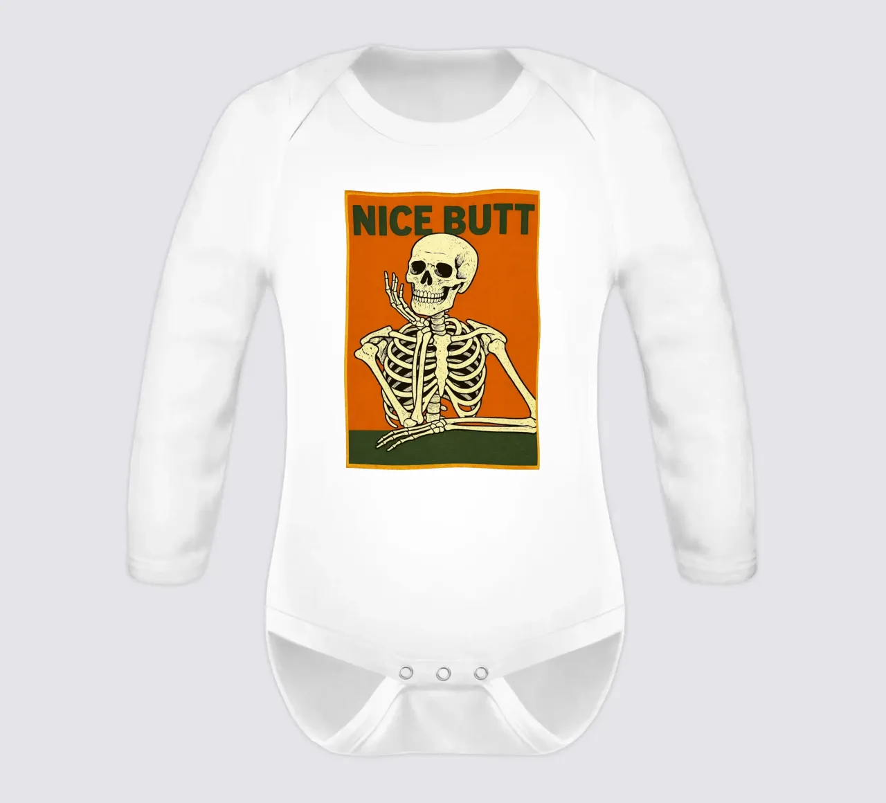 Nettes Hintern-Skelett Langarm Babybody von Rawghenee