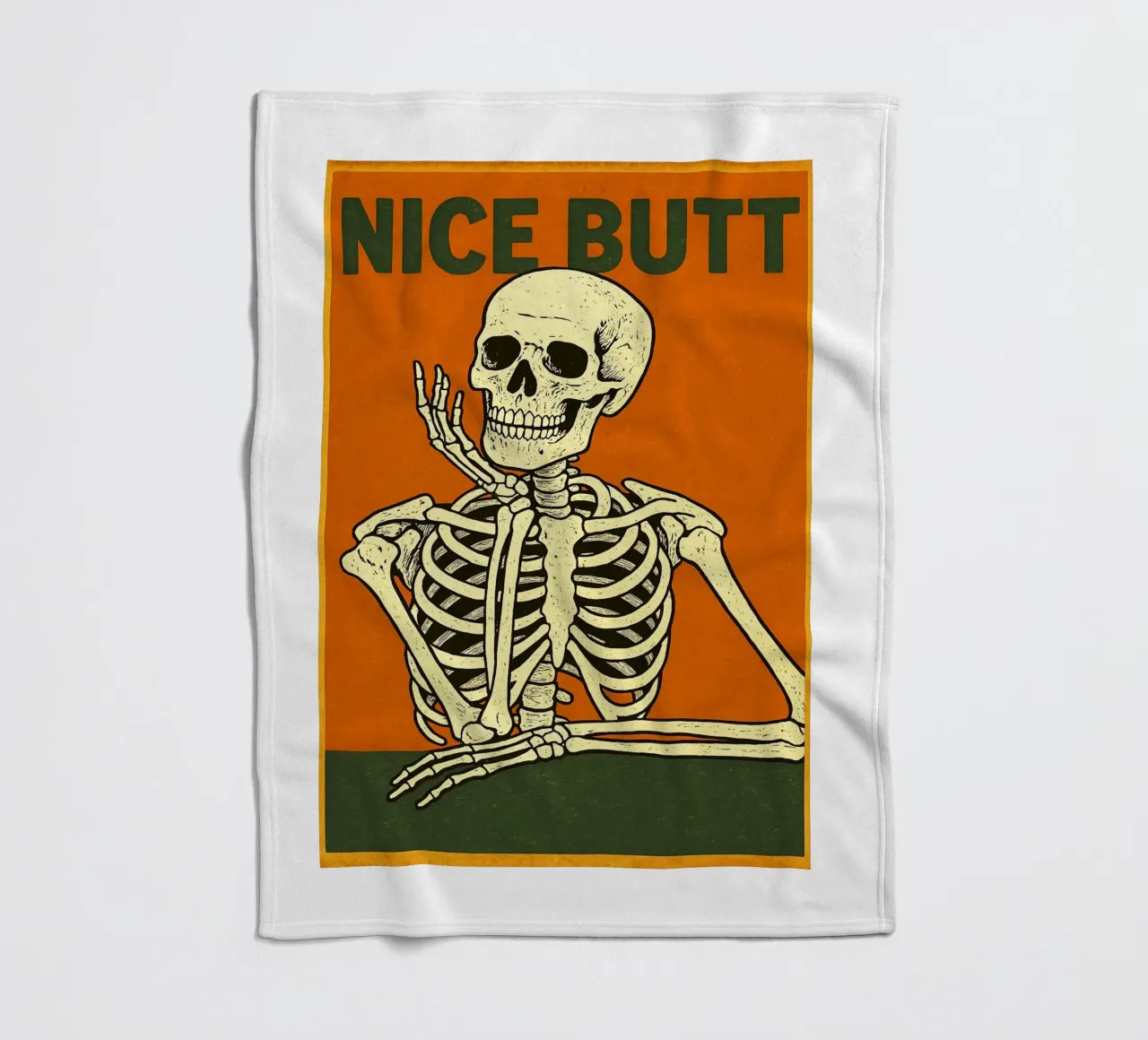 Nice Butt Skeleton fleece blanket by Rawghenee