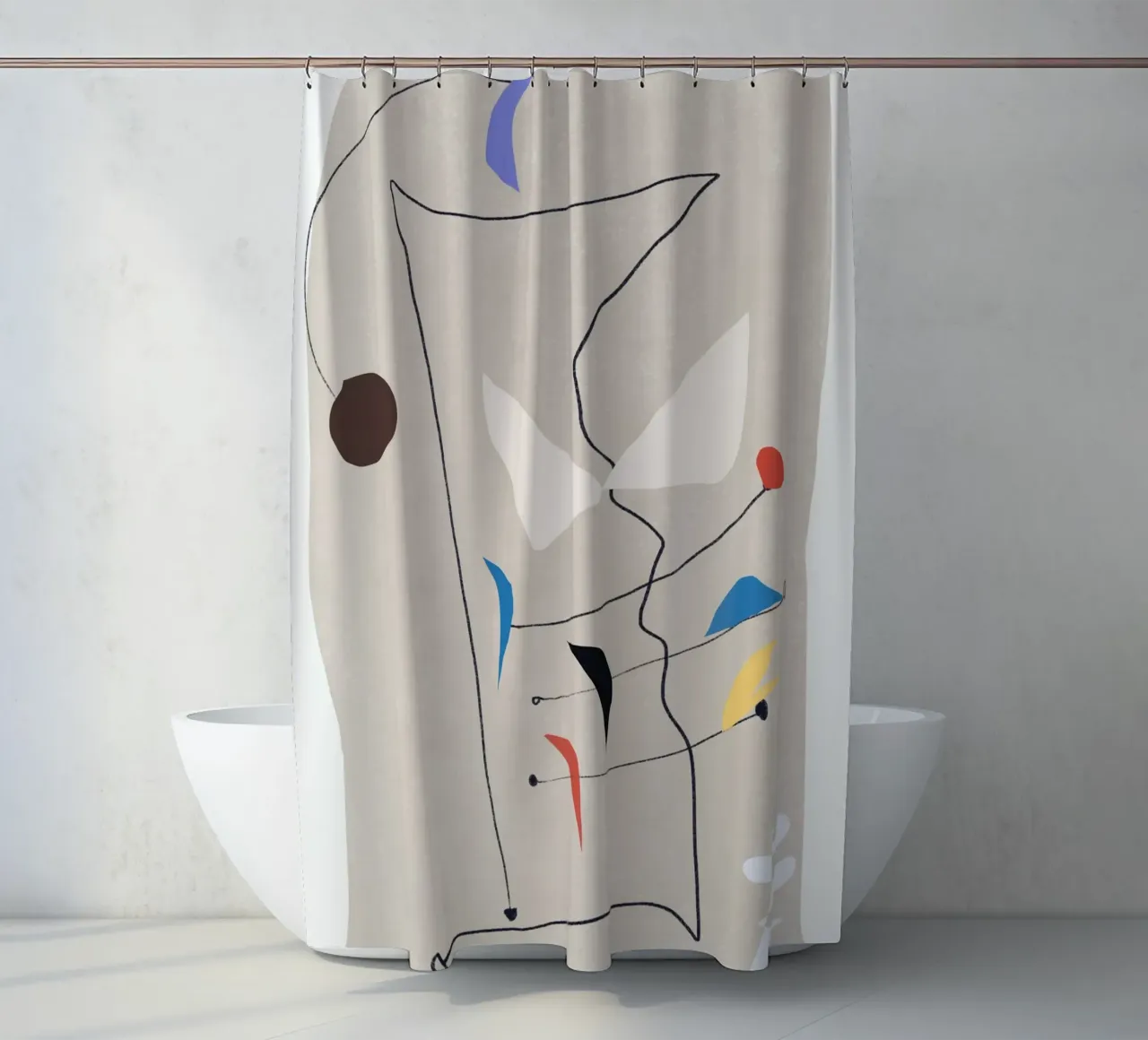 Forme minimaliste equilibrate tenda da doccia da Little Dean