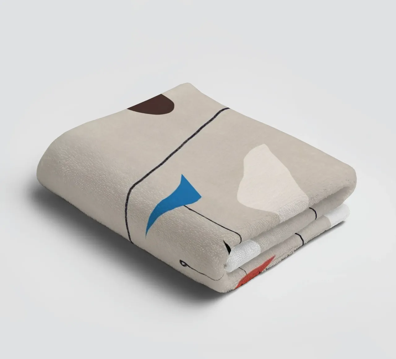 Minimalistic shapes balanced towel by Little Dean