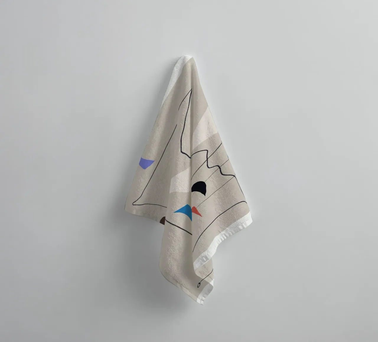 Minimalistic shapes balanced towel by Little Dean