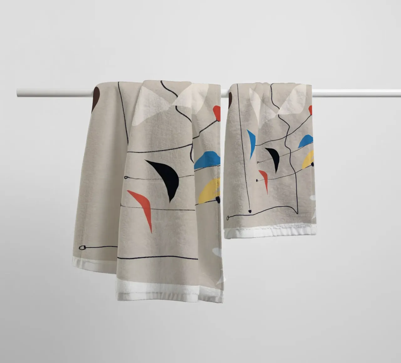 Minimalistic shapes balanced towel by Little Dean