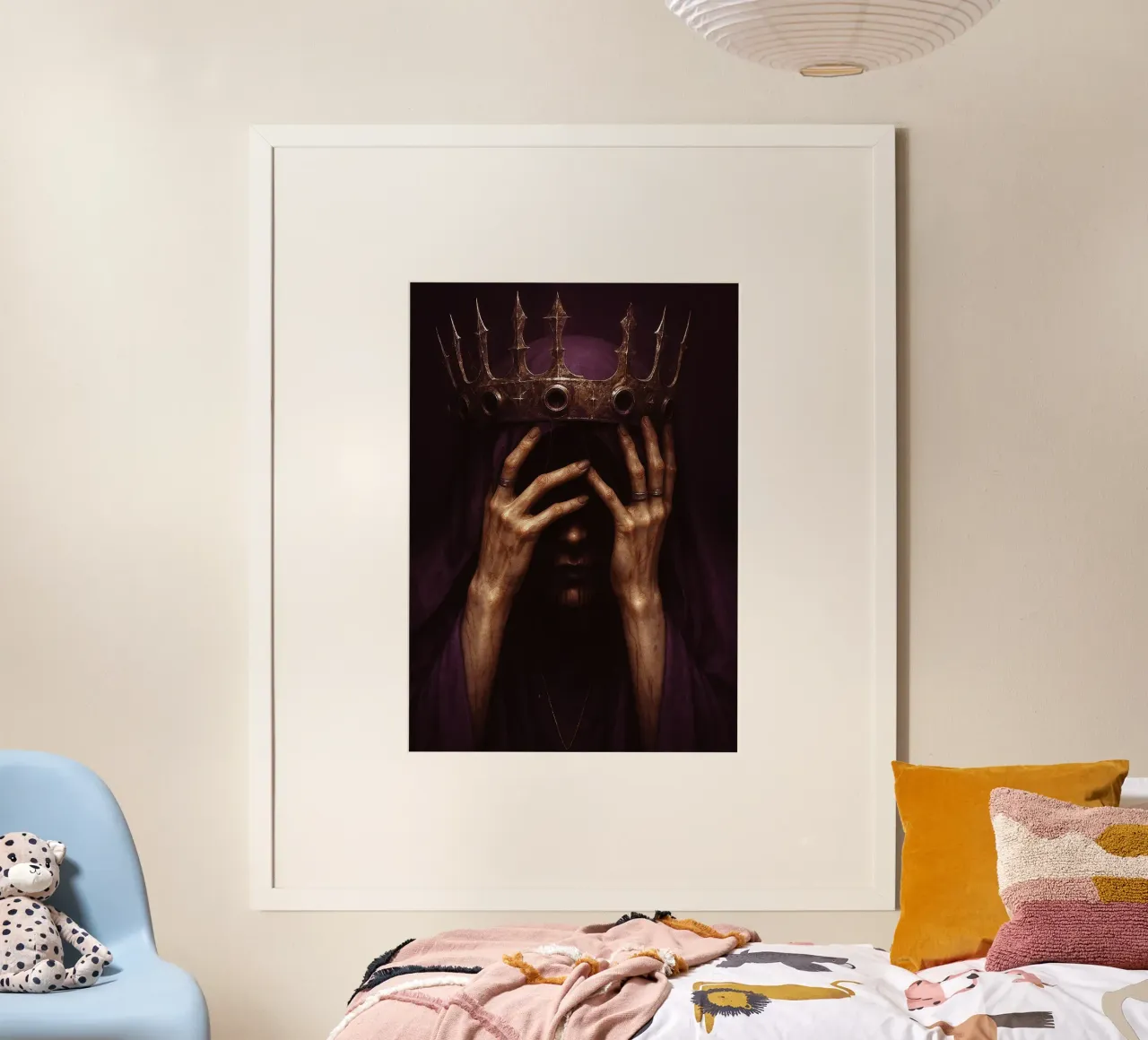 Regina dell'orrore gotico poster con telaio in alluminio da Rawghenee