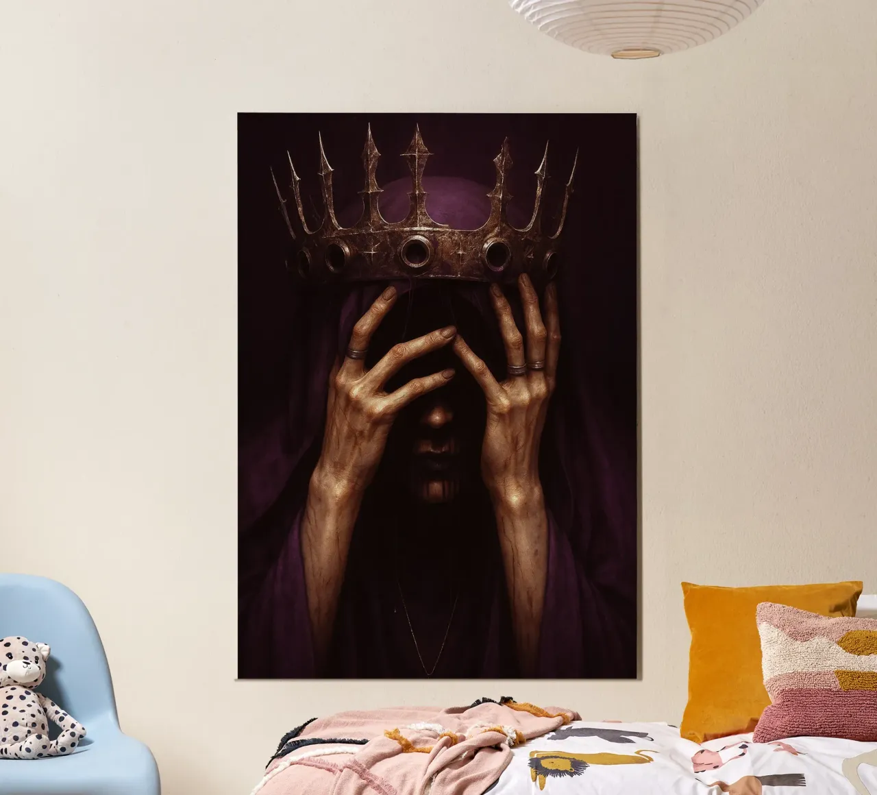 Regina dell'orrore gotico poster con telaio in alluminio da Rawghenee