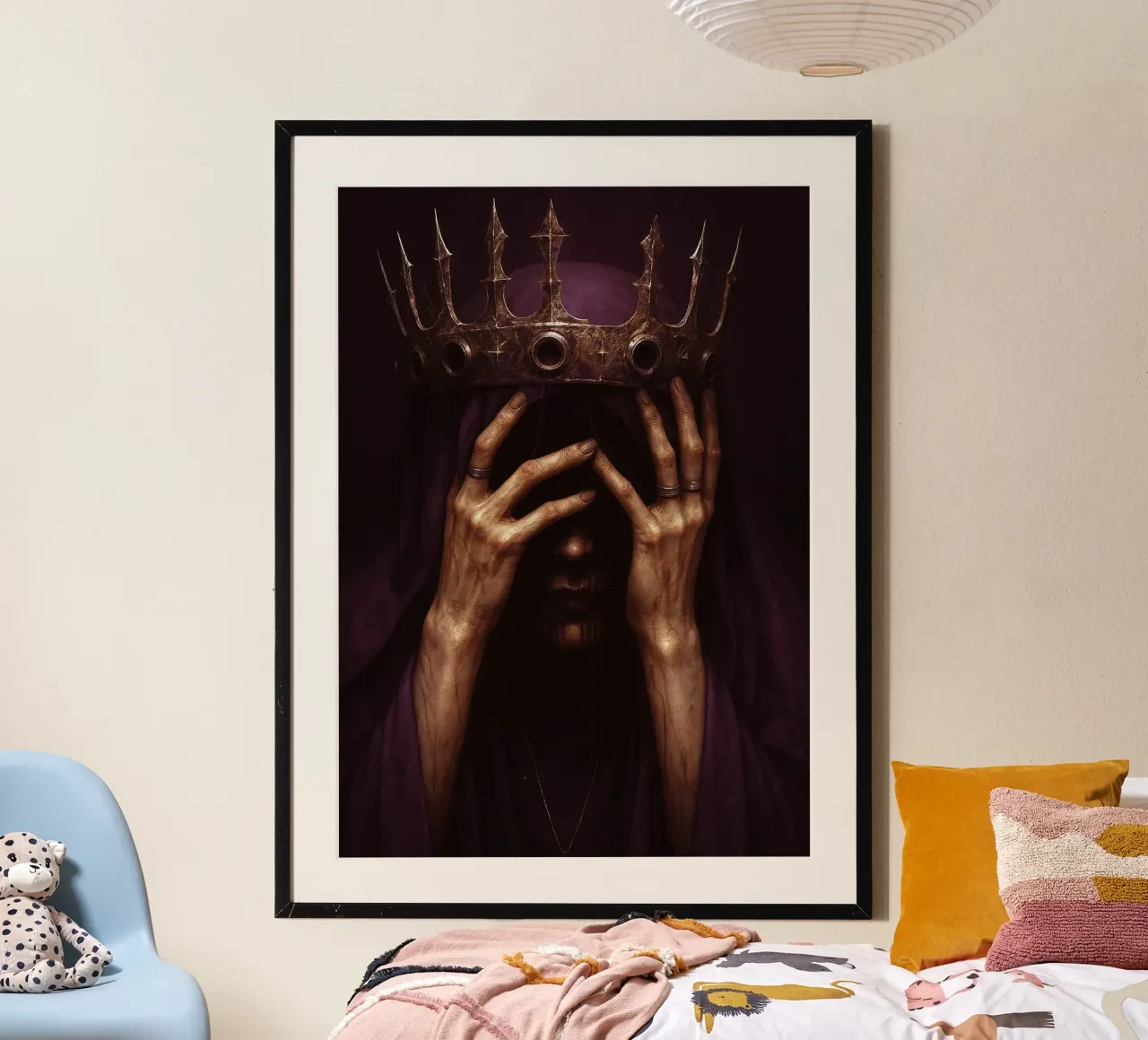 Regina dell'orrore gotico poster con telaio in alluminio da Rawghenee