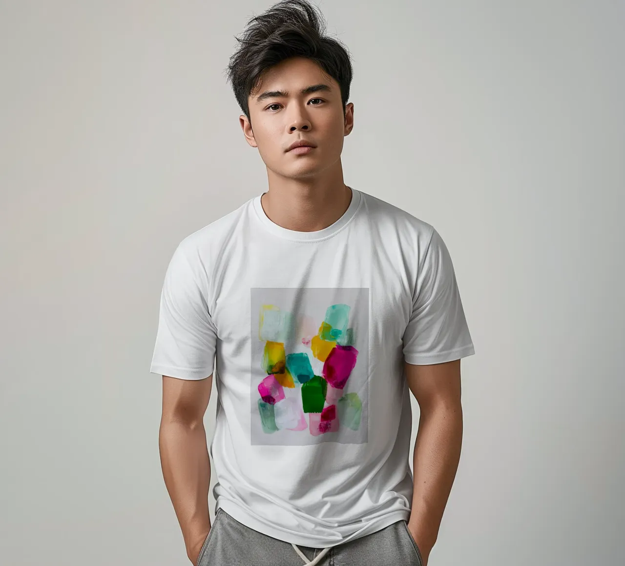 Dynamic colour fields t-shirt by Carinaprint