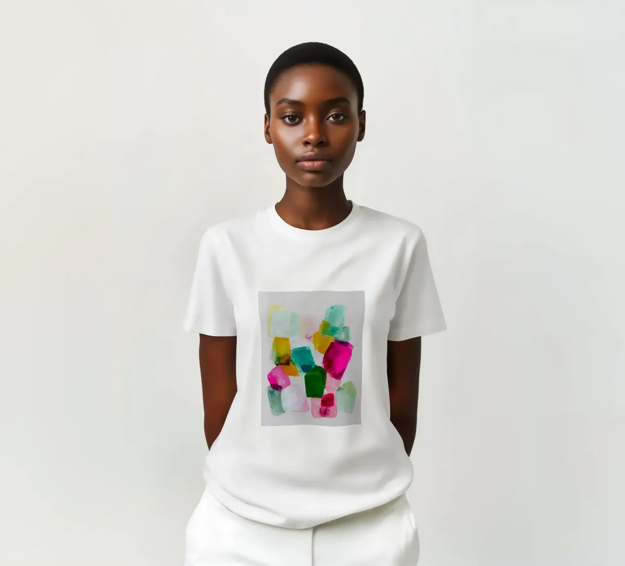 Dynamic colour fields t-shirt by Carinaprint