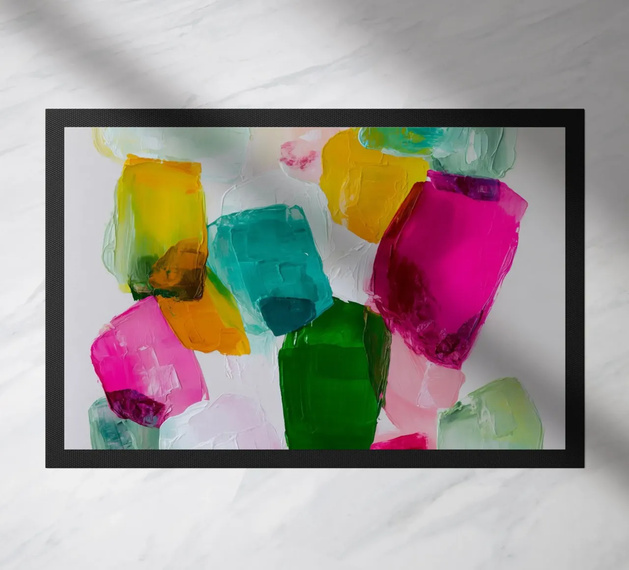 Dynamic colour fields doormat by Carinaprint