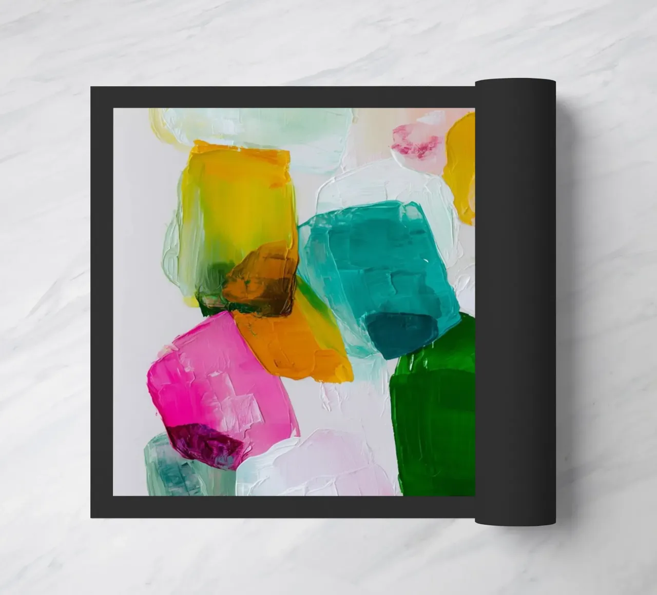 Dynamic colour fields doormat by Carinaprint