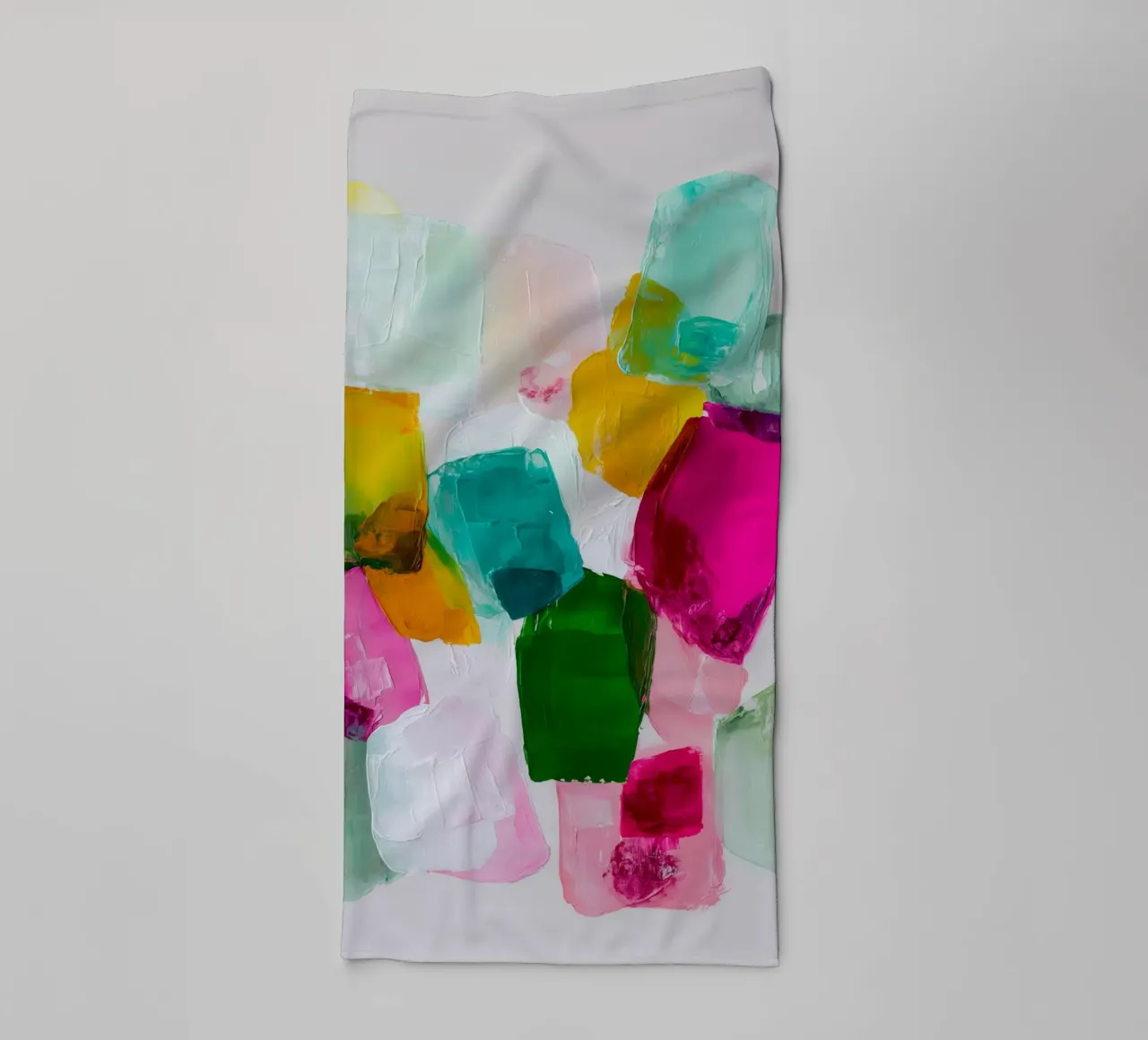 Dynamic colour fields towel by Carinaprint