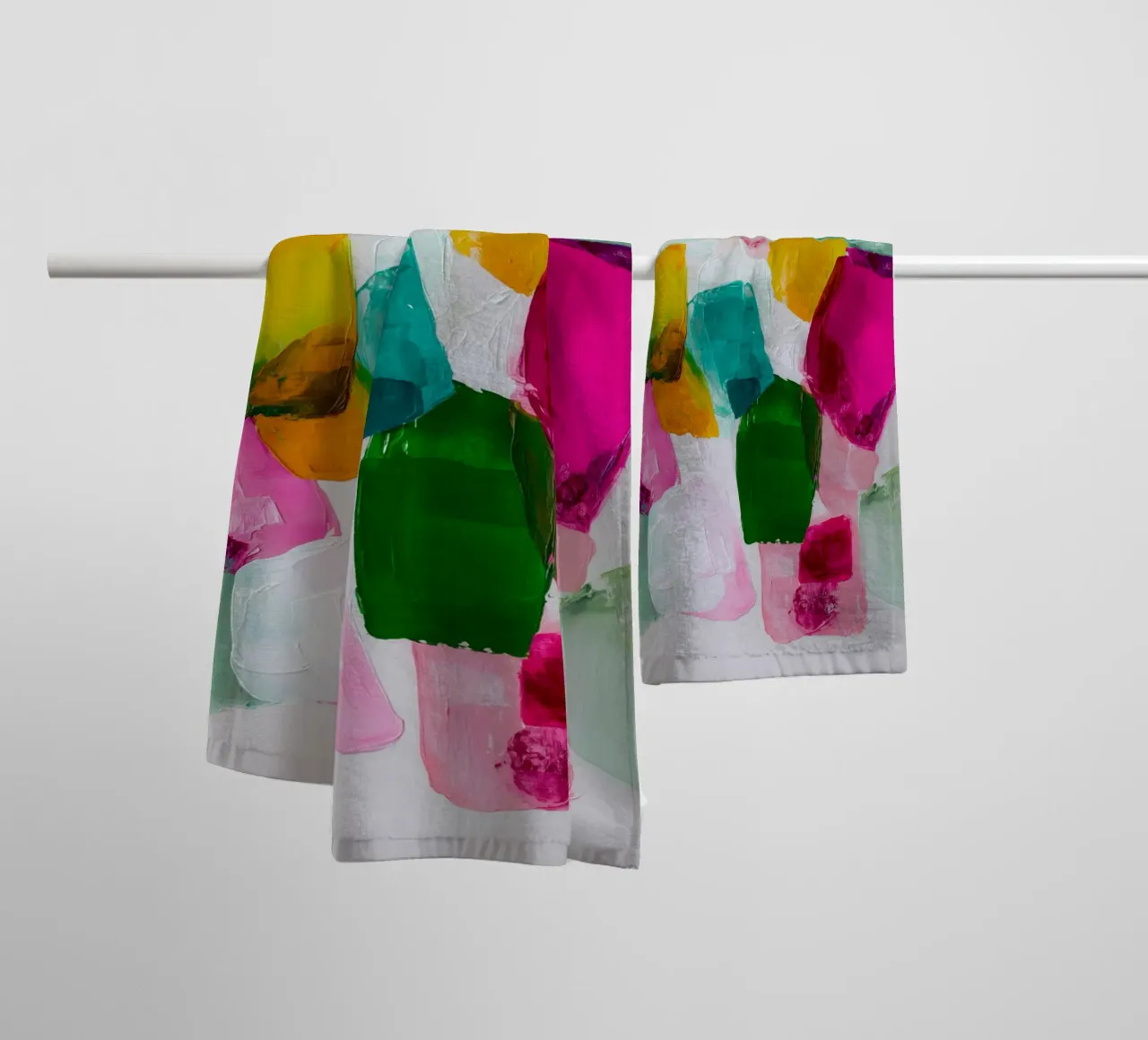 Dynamic colour fields towel by Carinaprint