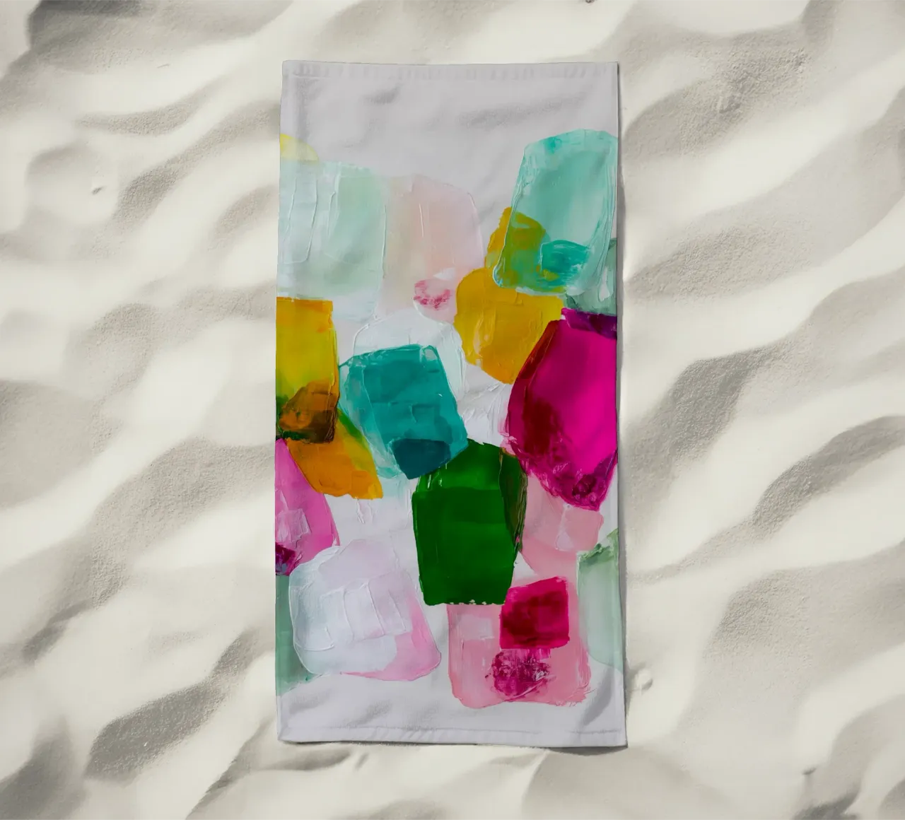 Dynamic colour fields beach towel by Carinaprint