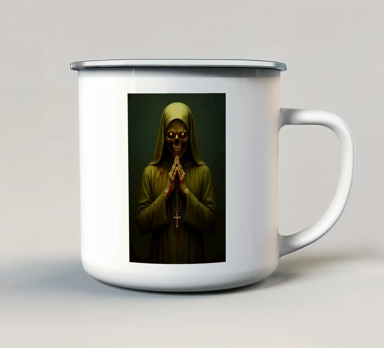 MONACA VENDICATRICE tazza in smalto da Rawghenee
