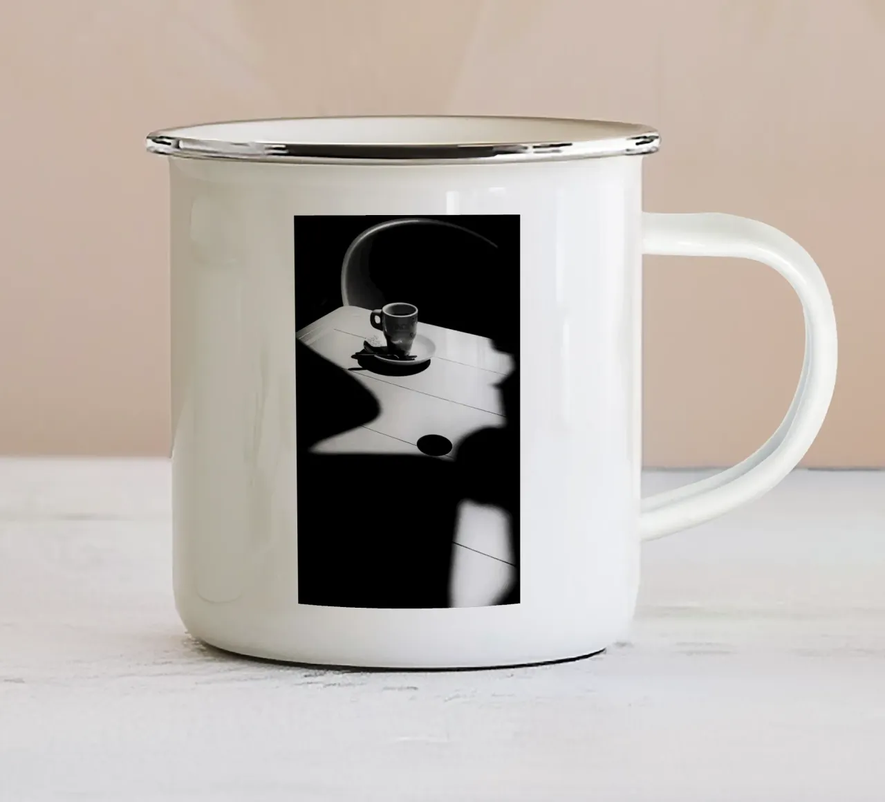 taza de café taza de esmalte de Abstract Botanical Art