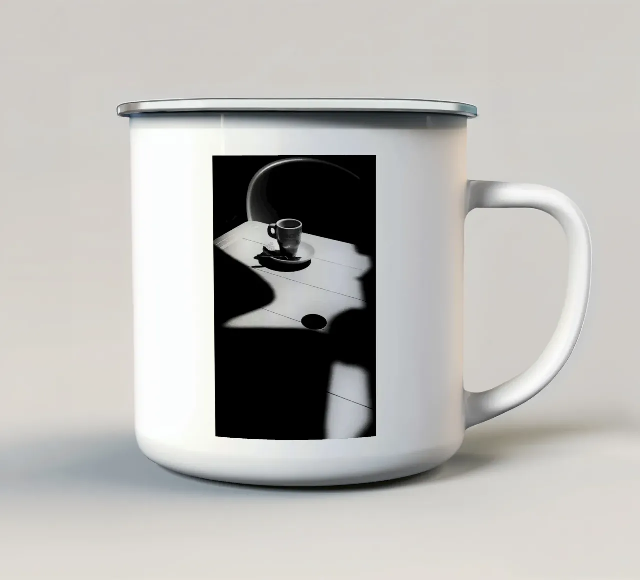 taza de café taza de esmalte de Abstract Botanical Art