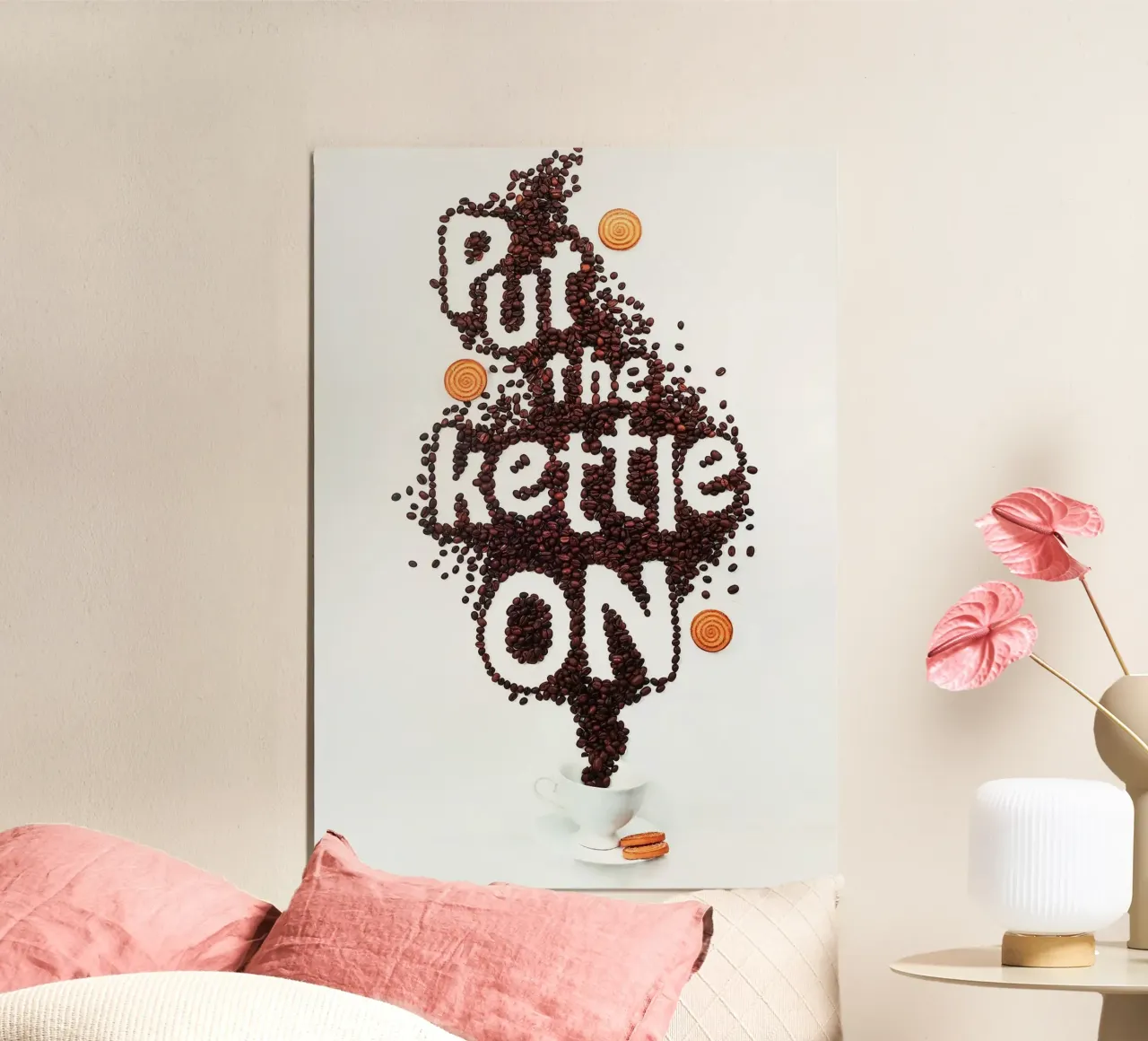 caffè in grani poster con telaio in plastica da Abstract Botanical Art