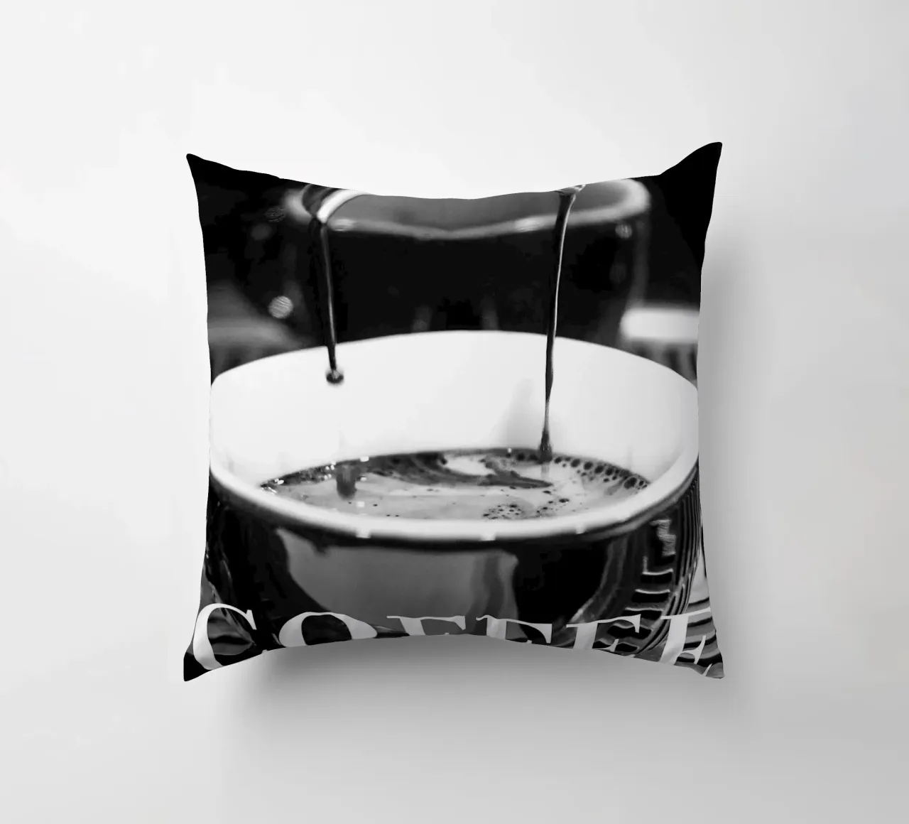 coffee machine decorative cushion by Abstract Botanical Art
