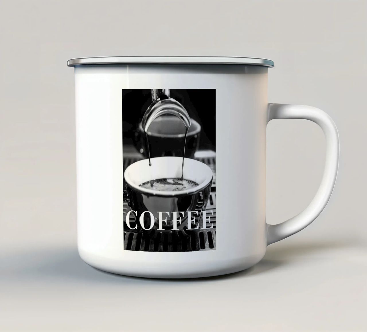 macchina da caffè tazza in smalto da Abstract Botanical Art
