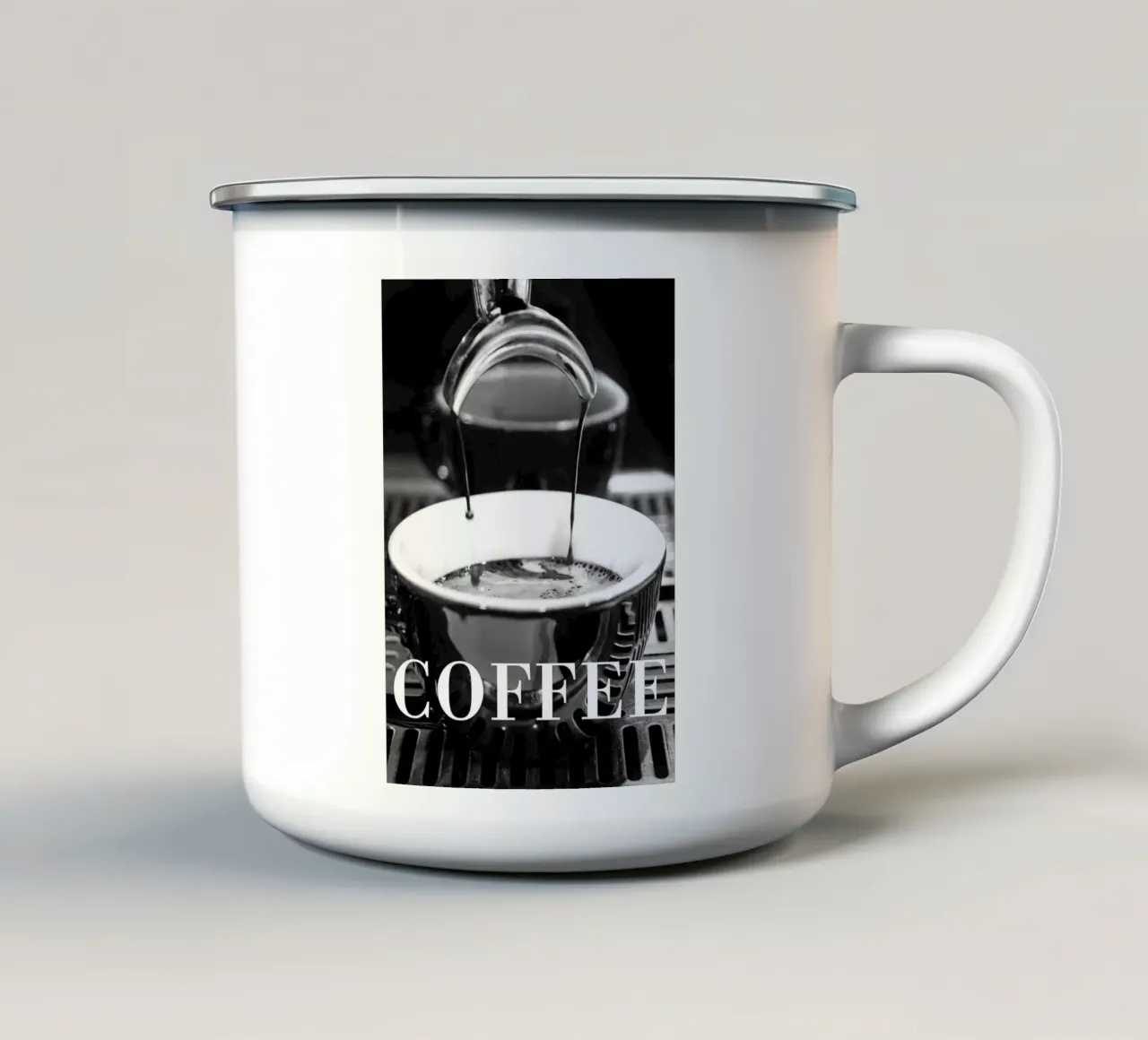macchina da caffè tazza in smalto da Abstract Botanical Art