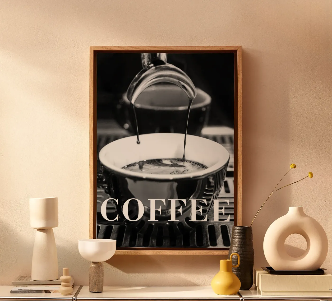 coffee machine canvas by Abstract Botanical Art