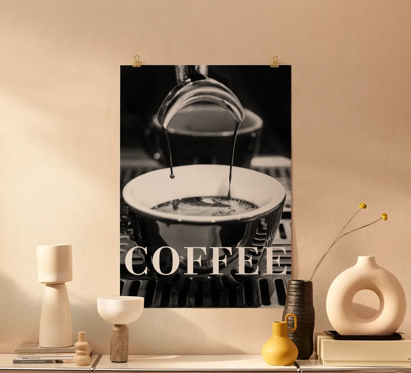 macchina da caffè poster da Abstract Botanical Art