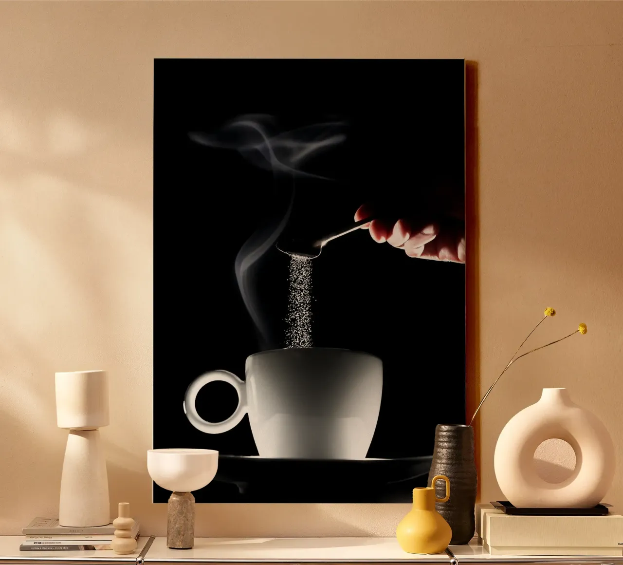 caffè tela con Cornice a cassetta da Abstract Botanical Art