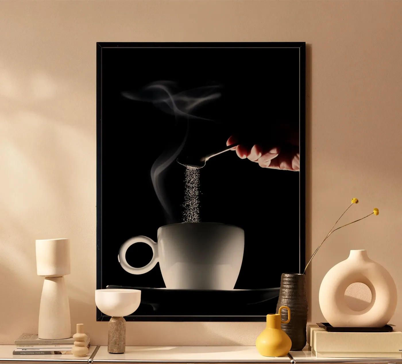 café poster de Abstract Botanical Art