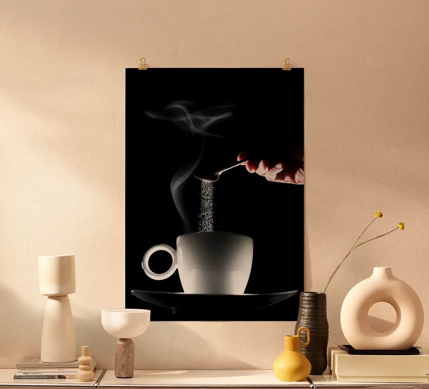 café poster de Abstract Botanical Art