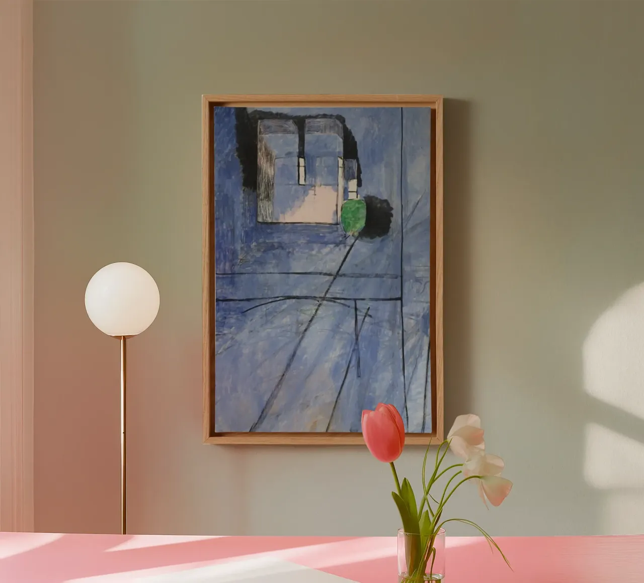 view of notre dame canvas with Floater frame by Vonda Shop