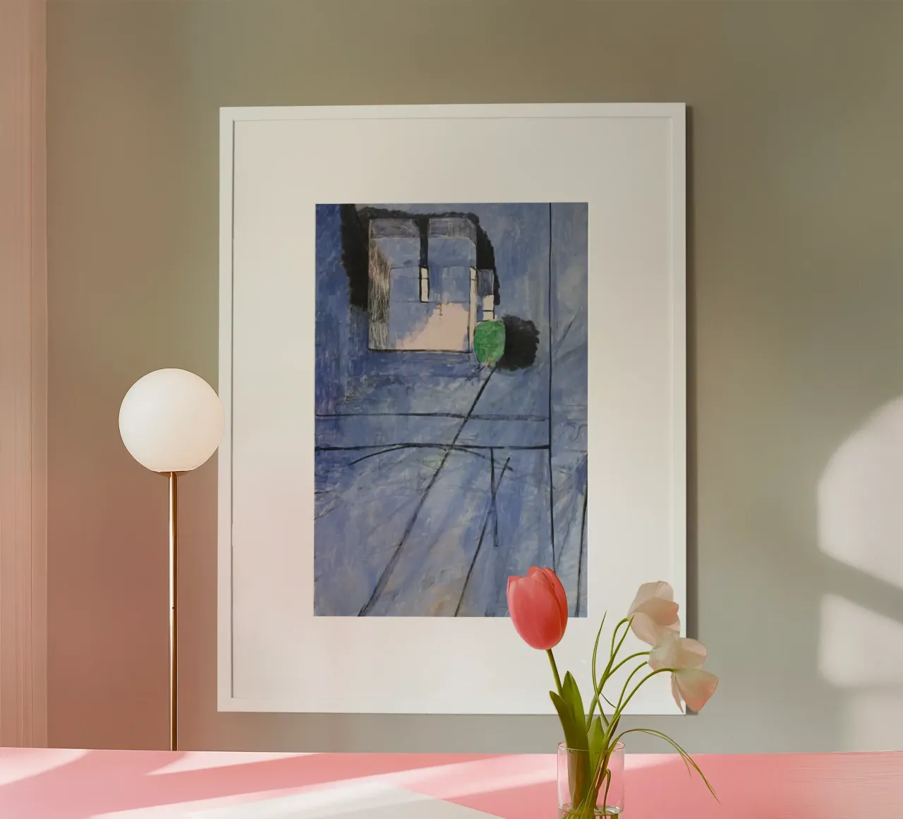 vista di notre dame poster con telaio in legno da Vonda Shop