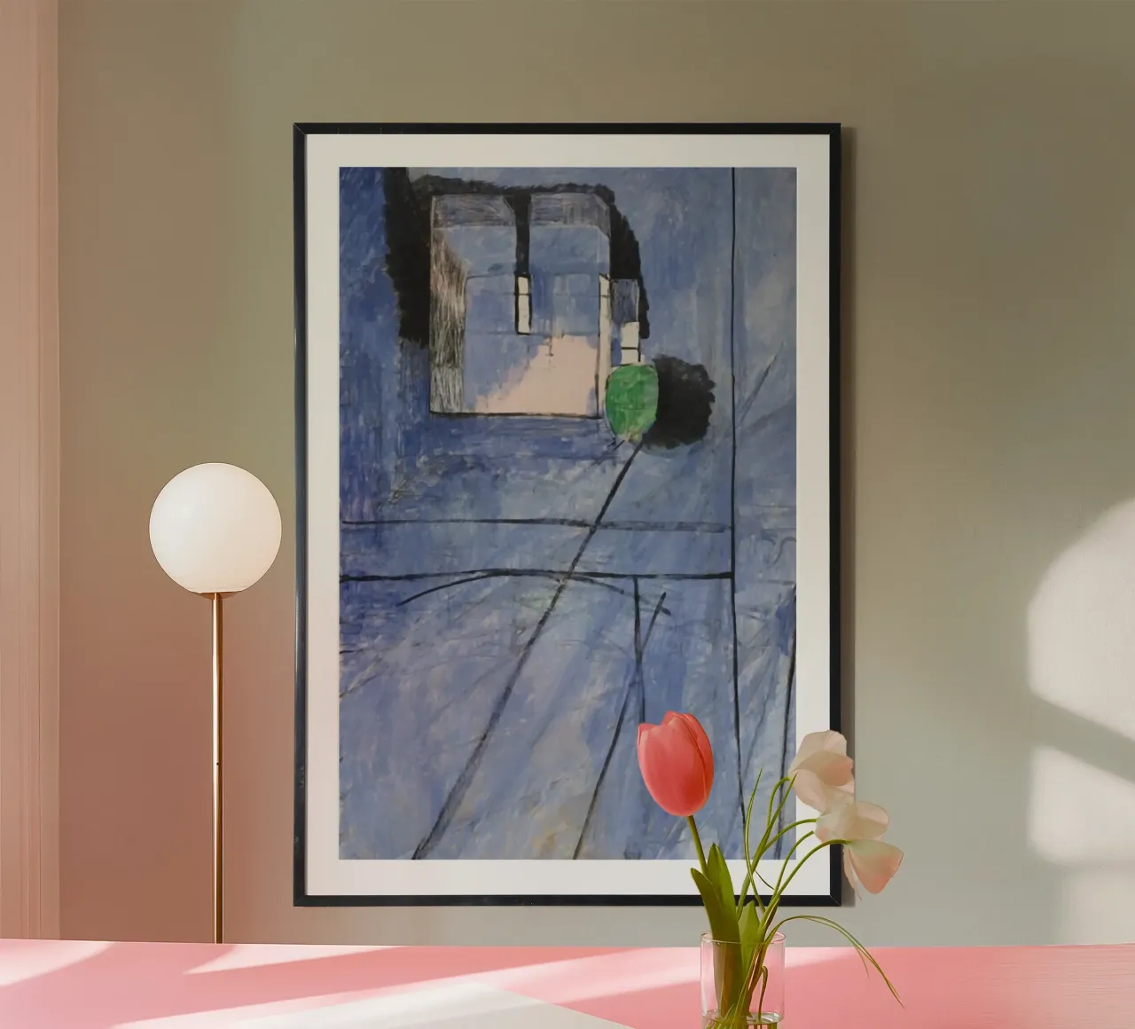 vista di notre dame poster con telaio in legno da Vonda Shop