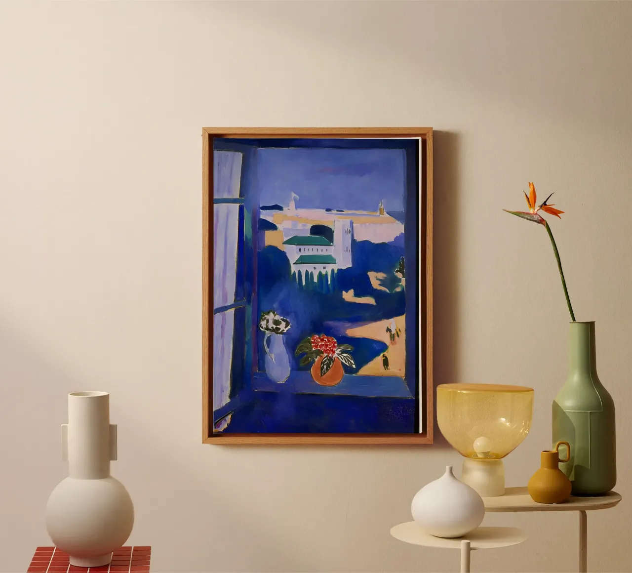 Blue Windows color canvas with Floater frame by Vonda Shop