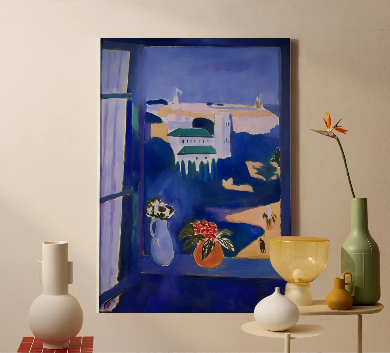 Blue Windows color canvas with Floater frame by Vonda Shop