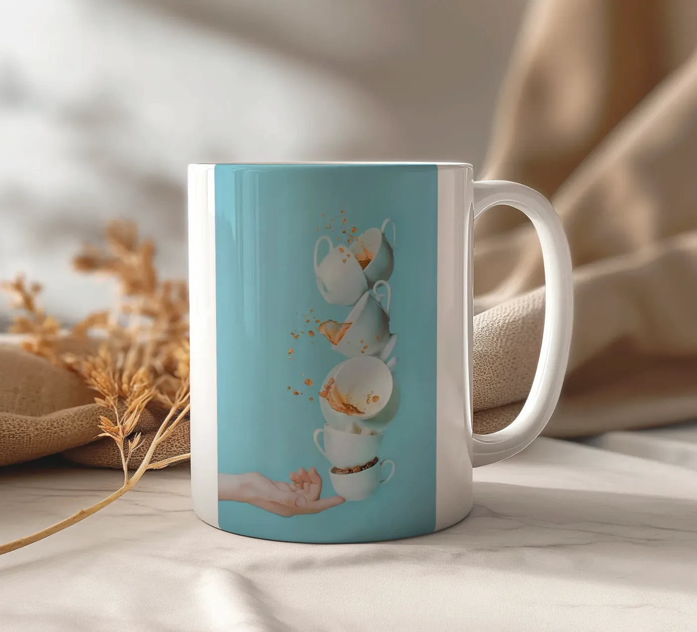 coffee ceramic mug by Abstract Botanical Art