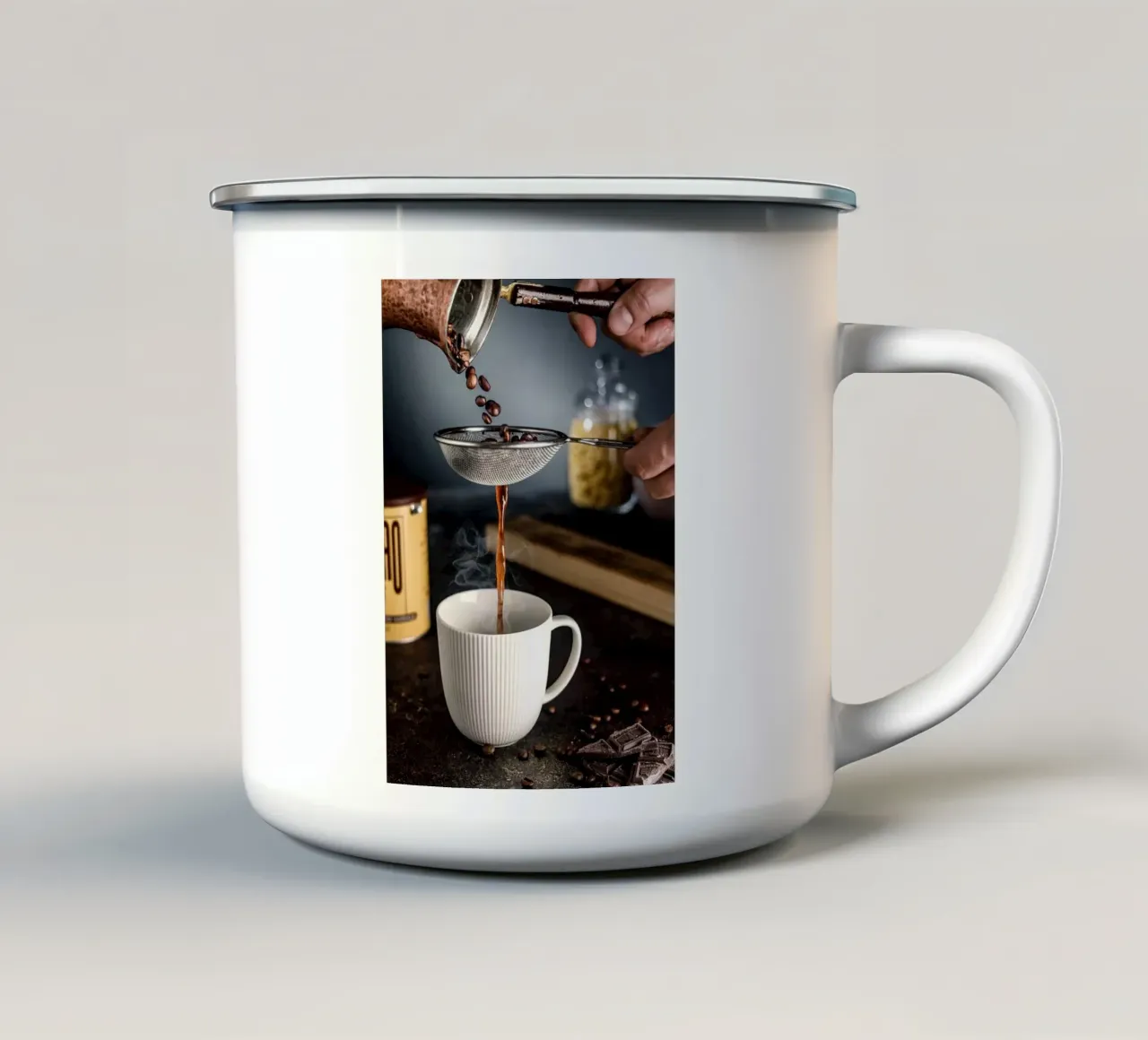 caffè tazza in smalto da Abstract Botanical Art