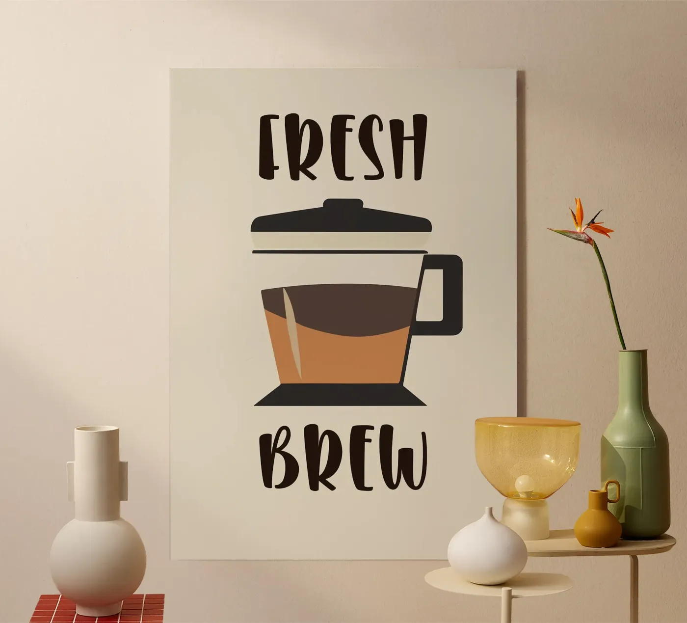 French press plexiglass da Abstract Botanical Art