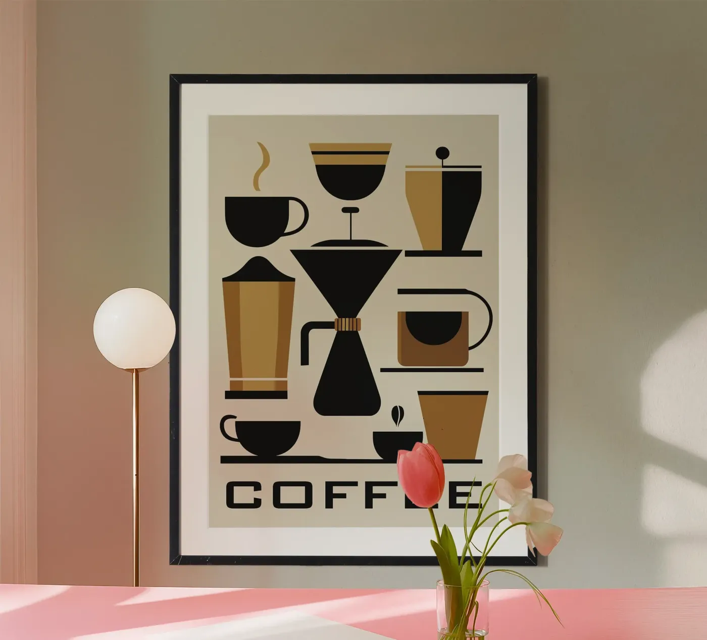 coffee cups poster da Abstract Botanical Art