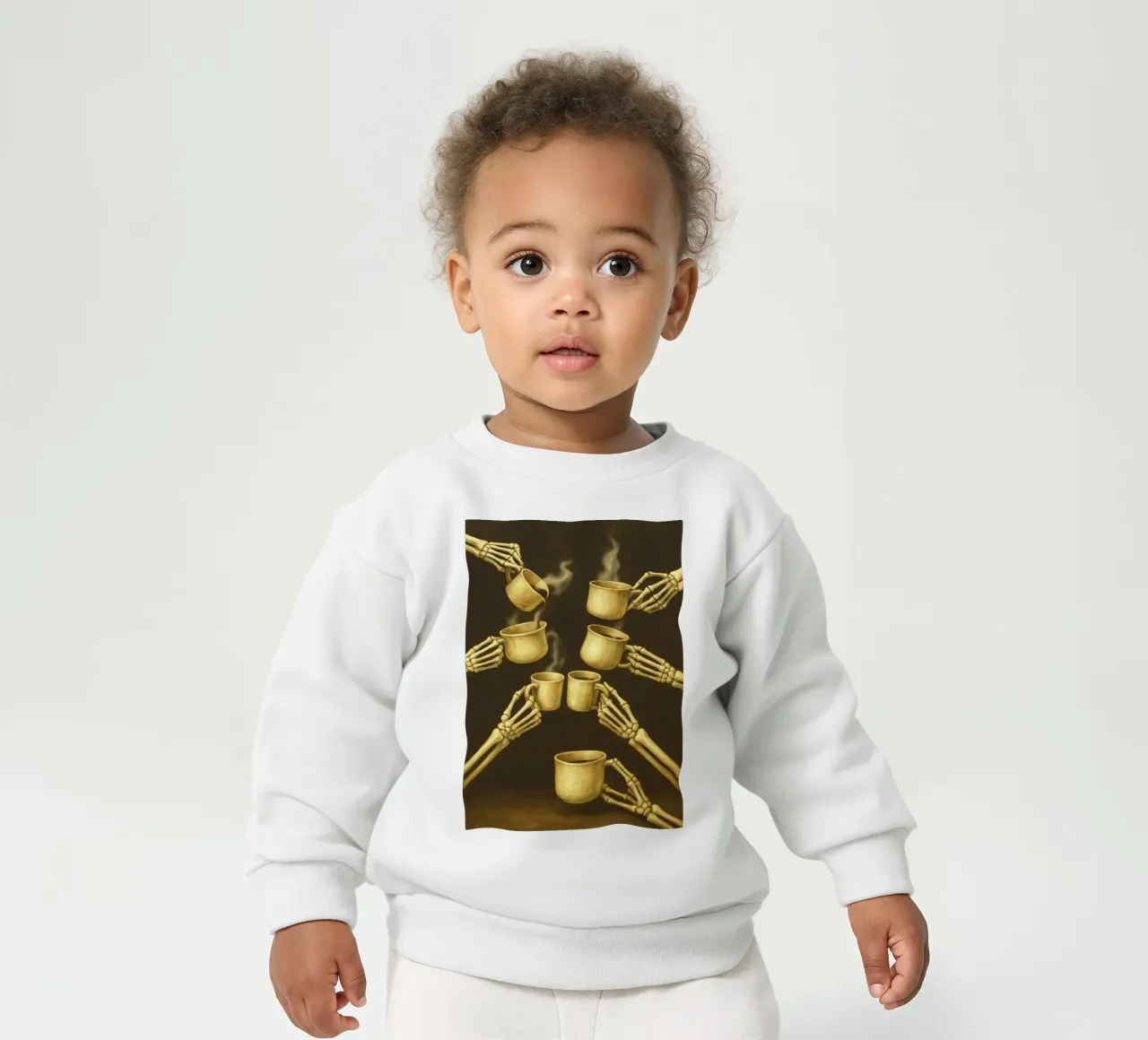 Scheletro con caffè in mano felpa neonato da Rawghenee