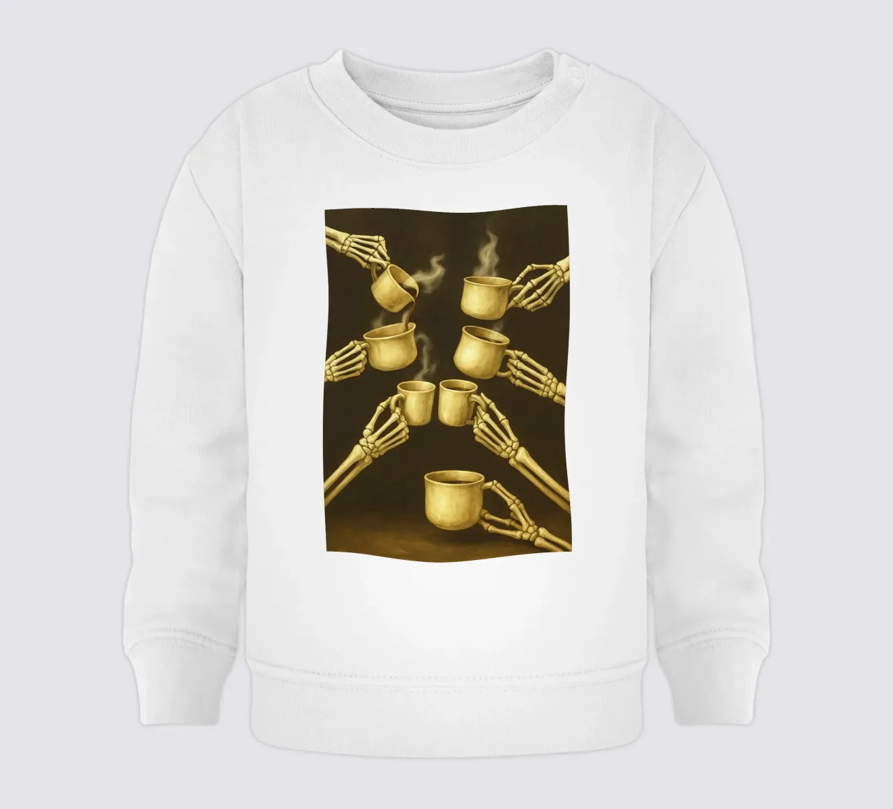 Scheletro con caffè in mano felpa neonato da Rawghenee